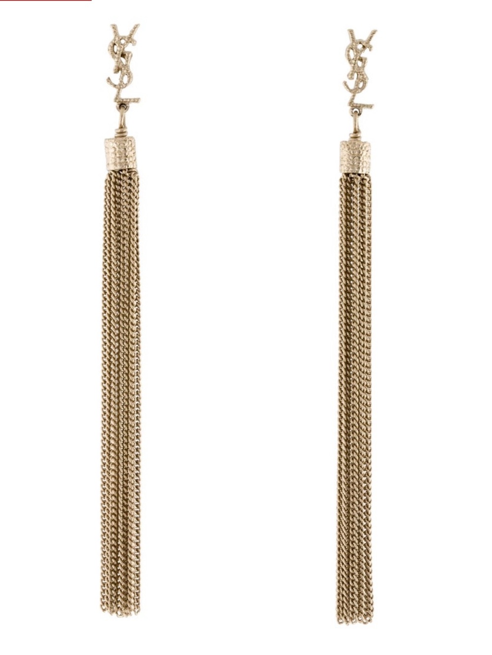 Yves Saint Laurent Loulou Chain Tassel Drop Earrings